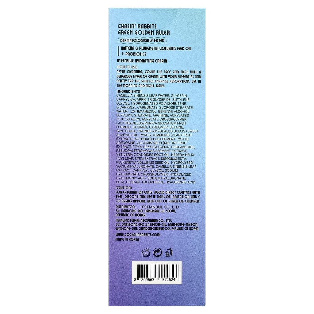 CHASIN' RABBITS Green Golden Ja, Natural Shield Cream, 100Ml(3.38Fl Oz)