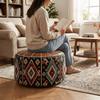 Boho Stil Aufbewahrungsbank Füllbarer Aufbewahrungshocker Mehrzweck-Fußhocker Abdeckung Schlafzimmer