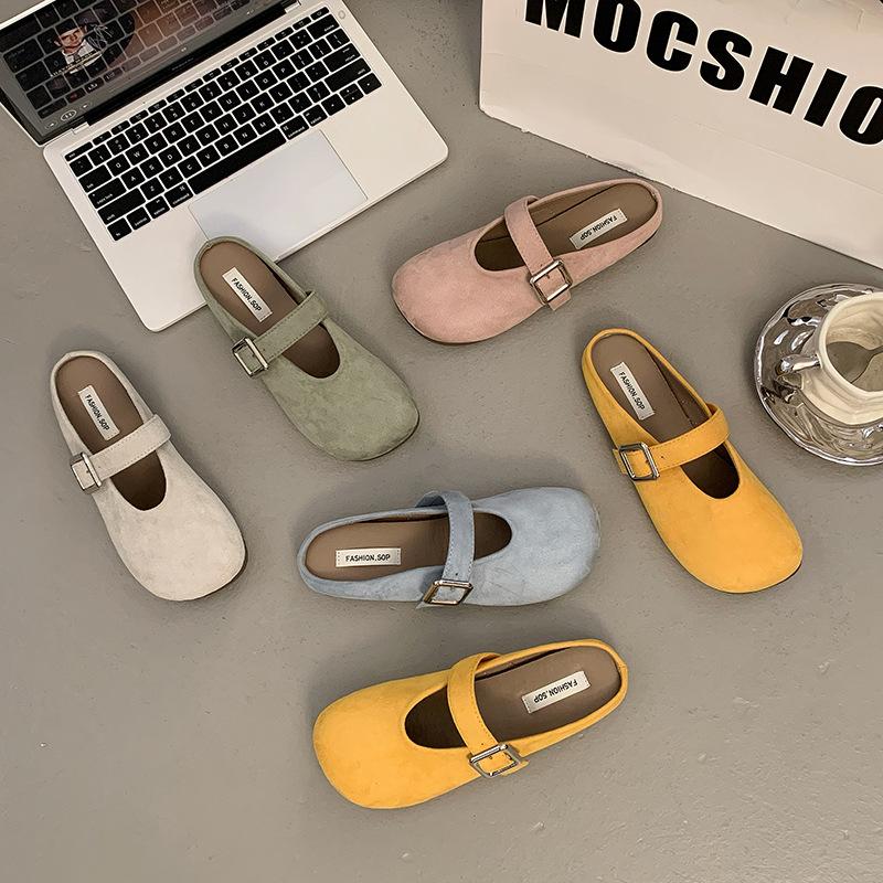 French Bag Head Half Slippers Women Wear 2025 New Spring and Summer Fairy Style with Skirt Soft Bottom Out Cool Slippers