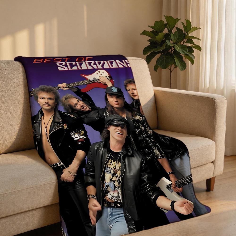 Rock S-Scorpionss Бросок Короткий Плюшевый Плед Мягкий Гипоаллергенный Многоцелевой для Дома Офиса
