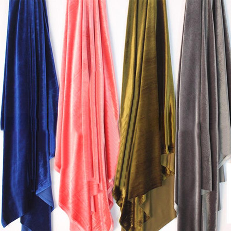 1 Μέτρο Χρυσό Βελούδο Ύφασμα Μαλακό Ελαστικό σε Όλες τις Πλευρές Συμπαγές Χρυσό Βελούδο Ύφασμα Για DIY Ραφή Ρούχων Φόρεμα Υλικό Ταπετσαρίας