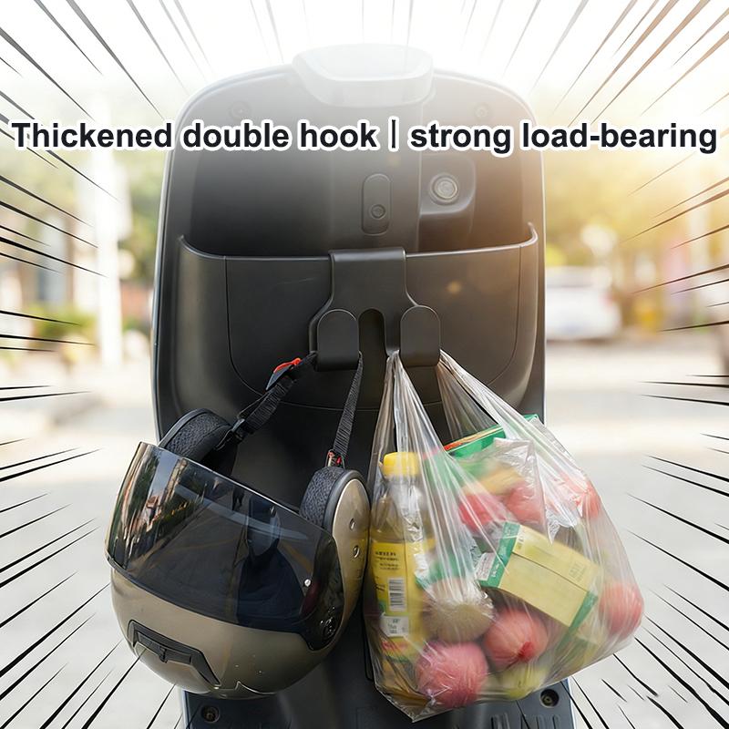 10Pcs Universal Motorcycle Storage Box Hook Multifunctional Auto Hanging Dual Hook 25KG Large Load-Bearing ABS Hook Hanger