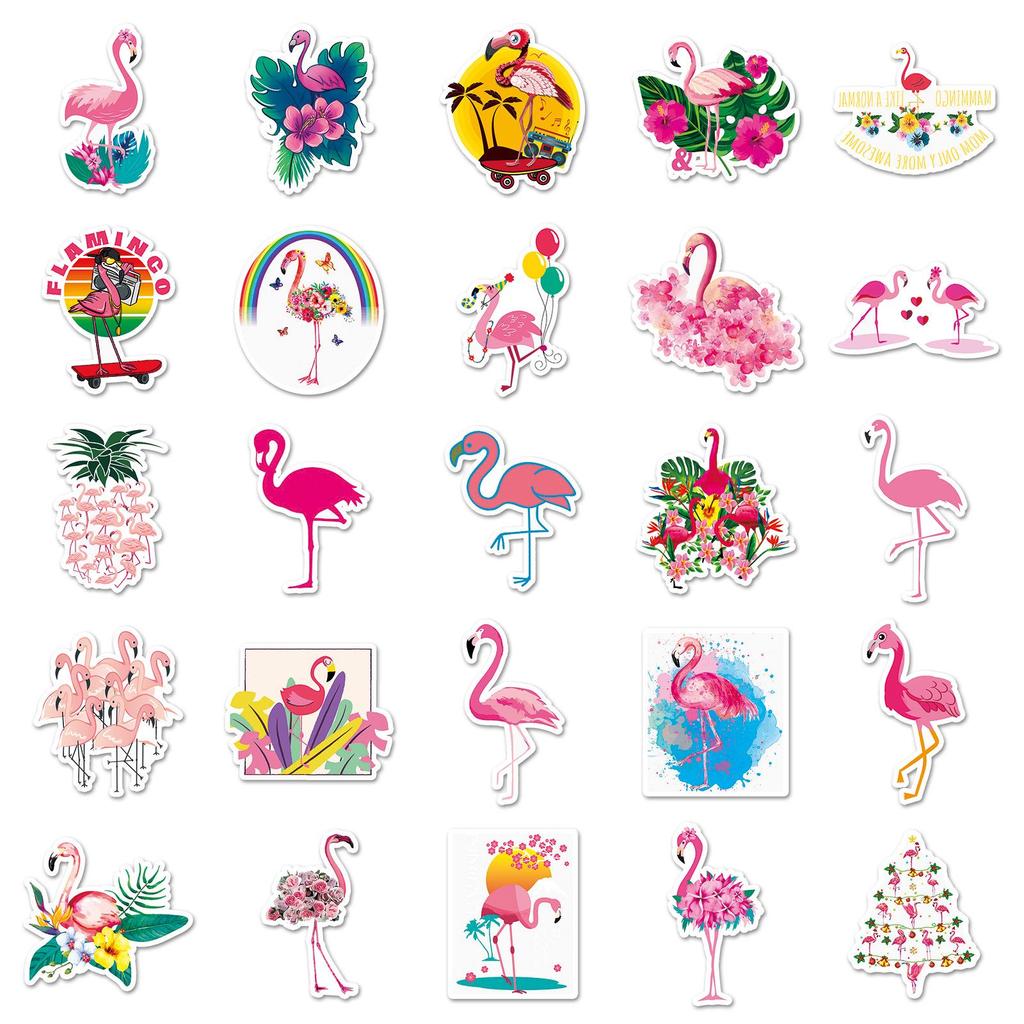 Flamingo & Animal Waterproof Graffiti Stickers: 100-Pack for Suitcase, Scooter, Computer, Tablet