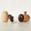 1Pc Toothpick Holder Cute Marshroom Shape Toothpick Holder Black Walnut of Storage Box Cute Toothpick Holder Dispenser