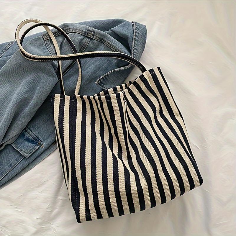 Stylish Striped Canvas - Roomy And Adaptable - Perfect for The Office, Classes, Or a Day Trip.