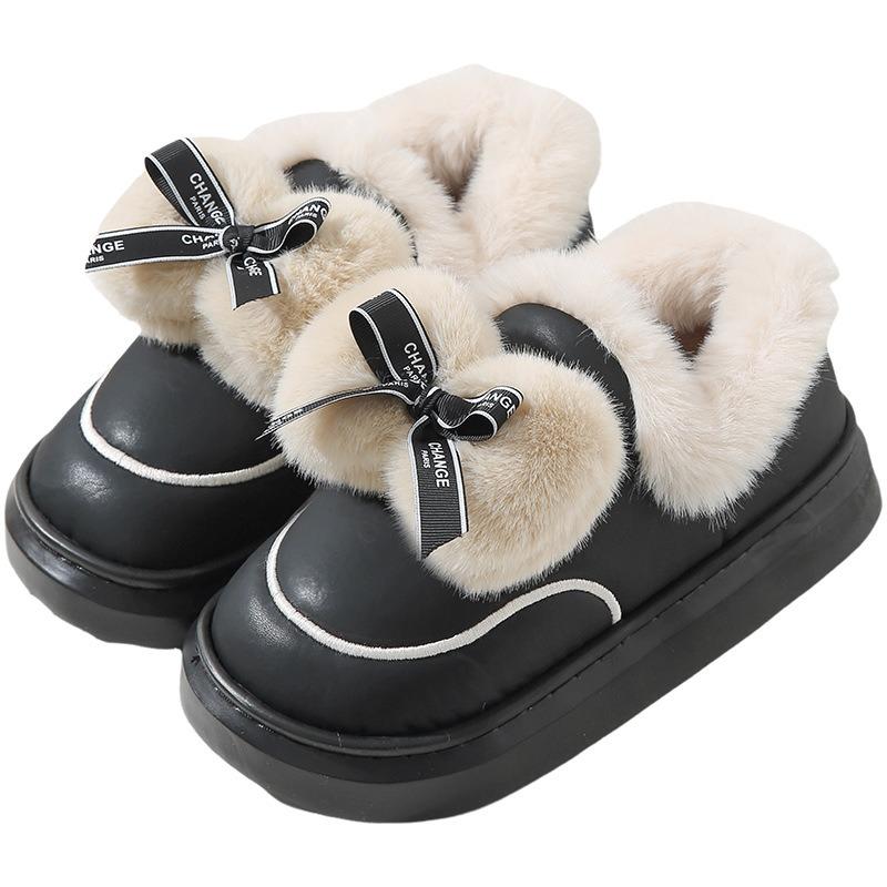 Padded Cotton Slippers Are Comfortable, Lightweight, Warm and Thickened Fleece Shoes for Women's Home Use
