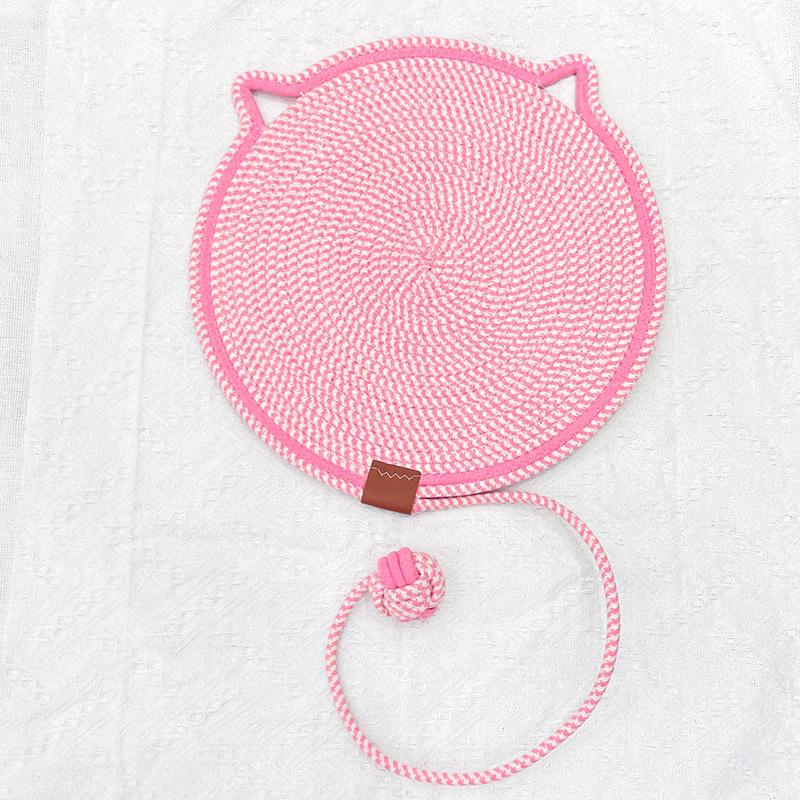

Cat Paw Pad Summer Cool Mat Woven Toy Fish Built-in Catnip Soothing Stress Relieving Cute Cartoon Pet Dog Sleeping Pad 42cm