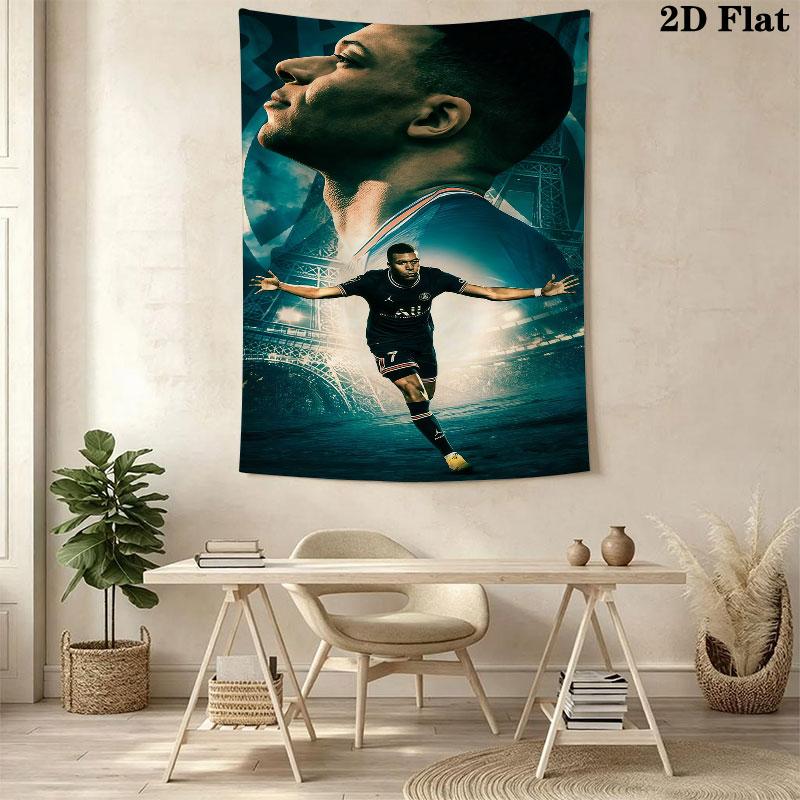 Kylian Mbappé Vibes  Wall Hanging Printed Fabric Blanket Decorative Tapestries for Bedroom Living Room Home Decor