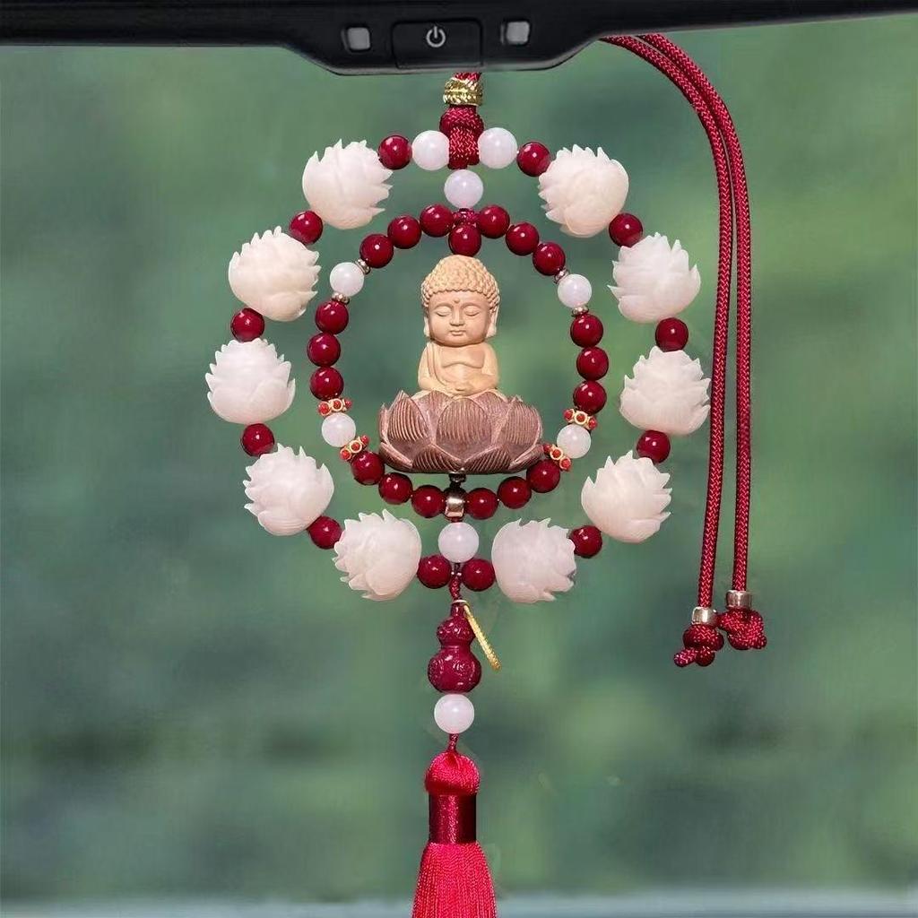 Red Peace Car Ornament for Rearview Mirror - Stylish High-End Accessory for Men & Women