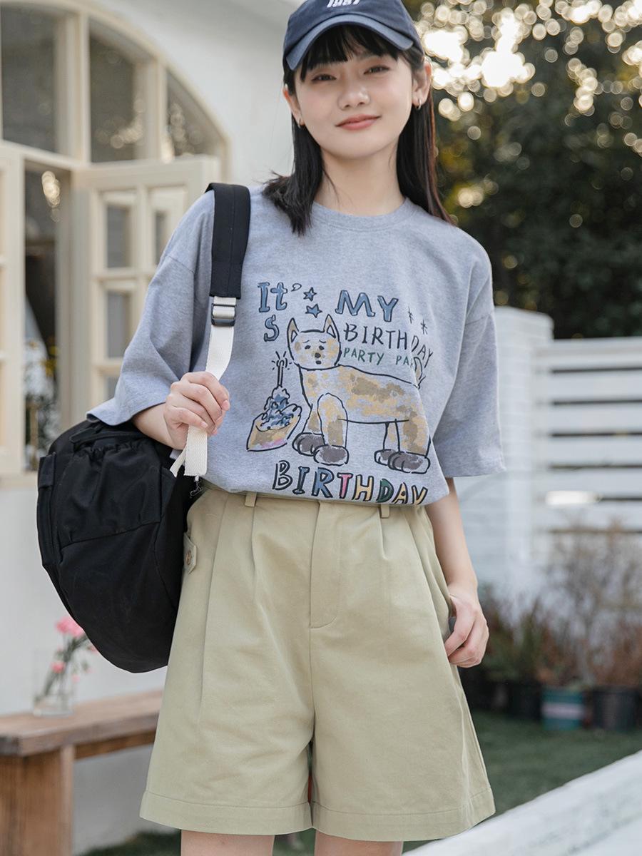 

Женские шорты Huangzheng из японского хлопка с высокой посадкой и широкими штанинами - Дизайн лето 2025 Medium