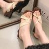 Fashion 2025  Women Sandals Elastic Band Square Toe Wedges Mid Heel Female Shoes Sweet Designer Summer New Brand Concise Casual Slippers