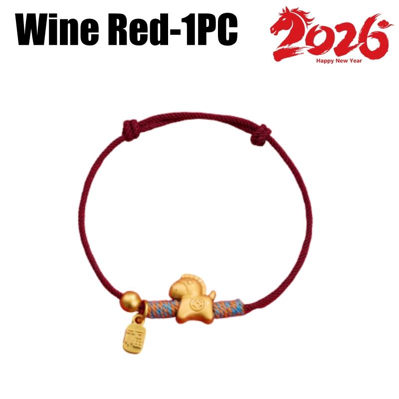 1116 Horse Year Bracelet Red String ‘Ben Ming Nian’ Handwoven Zodiac Gift Lucky Red Bracelet New Year Fortune Present