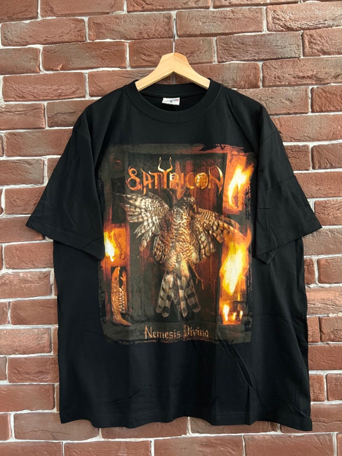 SATYRICON 1996 NEMESIS DIVINA Vintage Black Metal Band Tee NEW XL BLACK Unisex T-Shirt M