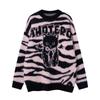Unisex Luźny Sweter z Okrągłym Dekoltem Dzianinowy Sztuczne Futro z Norki Streetwear Zimowy Codzienny Pulower Młodzieżowy