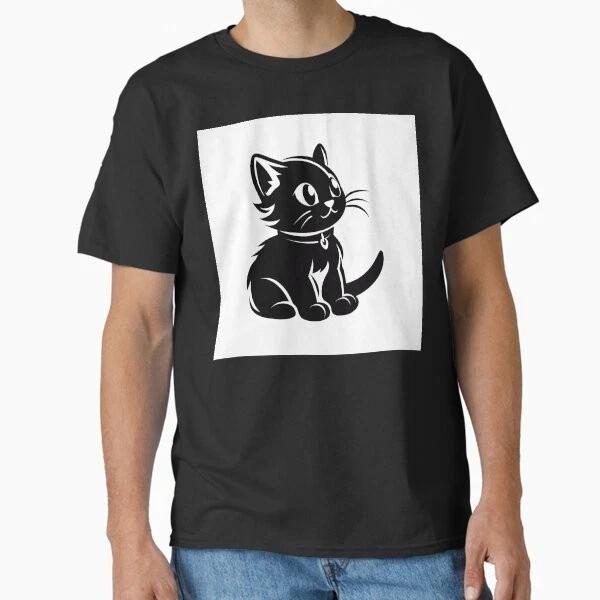 Basic Silhouette Of A Small Black Cat The Essen Made In UsaAus TShirt S2xl S