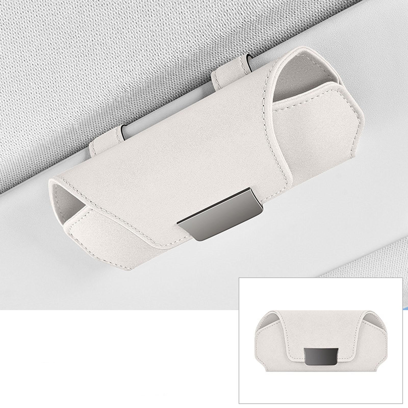 

Car Glasses Case, Car Suede Glasses Case, Multifunctional Sun Visor Magnetic Fleece Sunglasses Case With Clip One Size