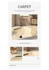 Round Faux Cashmere Wabi-Sabi Rug for Living Room, Bedroom, or Office