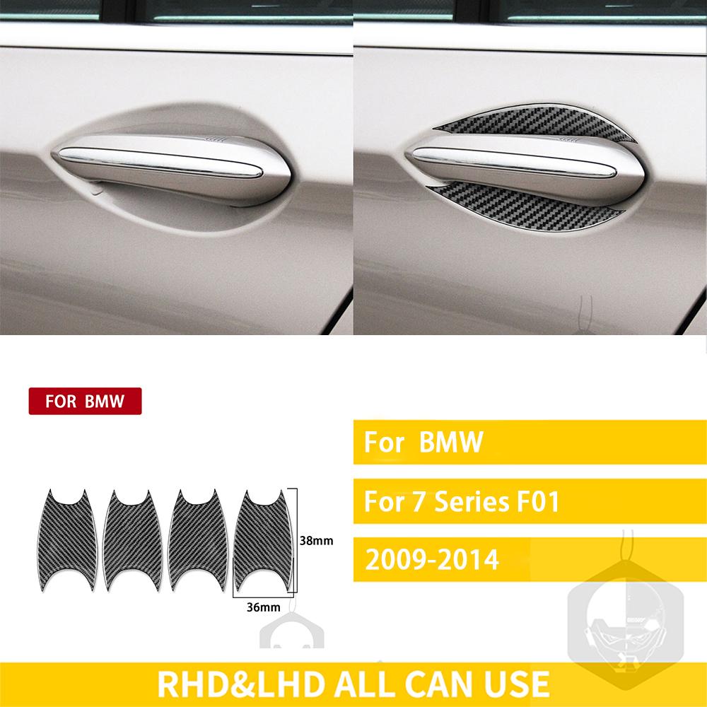 For BMW 7 Series F01 2009-2014 Accessories Car Carbon Fiber Exterior Outer Door Bowl Trim Sticker