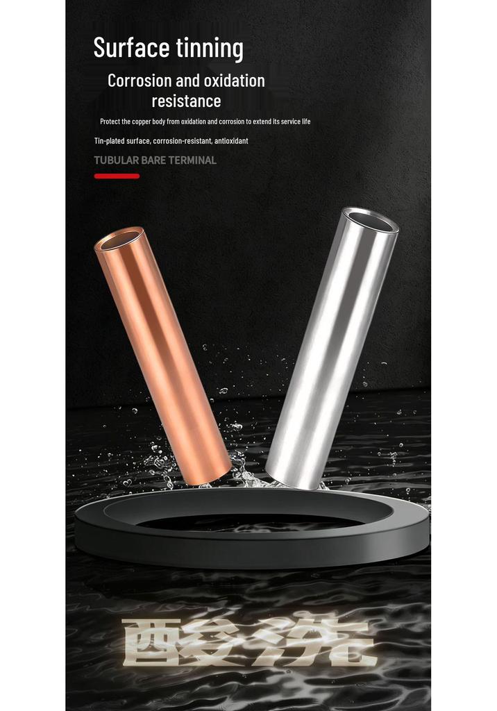 GTG Red Copper Cold Crimp Splice Terminal Connector Tube
