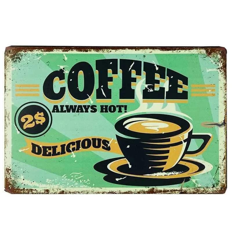 Vintage Metal Tin Logo Wall Decoration Vintage Coffee Art Poster Kitchen Bar Club Coffee Shop Board Room Decoration