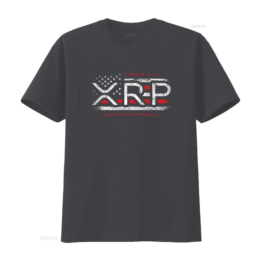 Crypto Currency XRP Cryptocurrency American Flag T ShirtMen and women can wear black shirts gifts Age M L XL 2XL 3XL 323XL