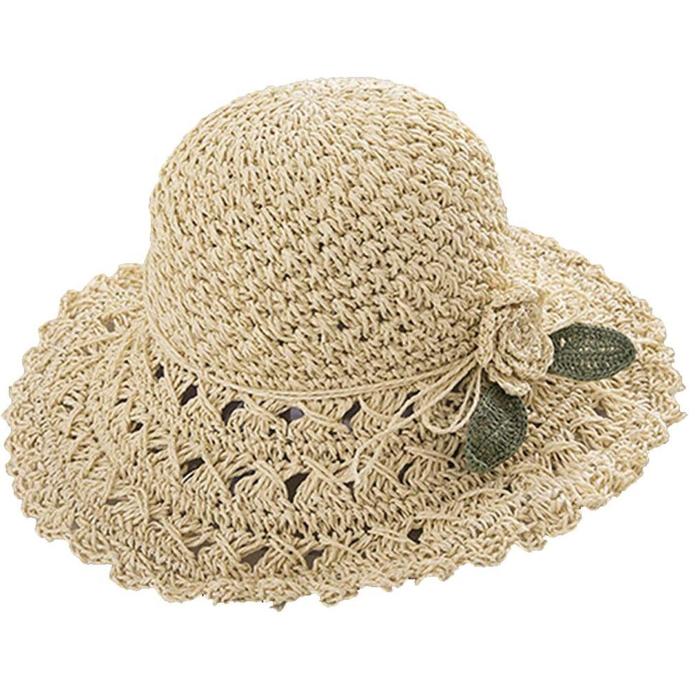 Packable Wide Brim Woven Sun Hat for Women - Beach and Sun Protection
