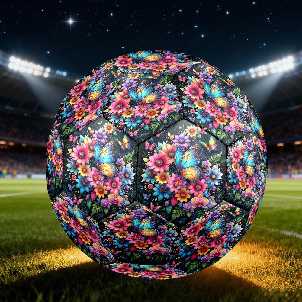 1pc Butterfly Garden Size 5 Soccer Ball Professional Match Training Football Indoor &Outdoor Sports Ball Training Ball Lightweight Durable y55