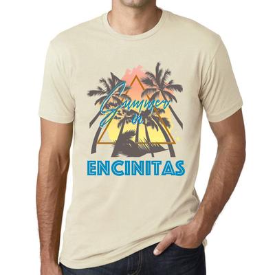 Men’s Vintage Tee Shirt Graphic T Shirt Summer Triangle Encinitas Natural
