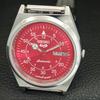 REFURBISHED SEIKO 5 AUTOMATIC 6309A VINTAGE JAPAN MENS RED DIAL WATCH a442206-1