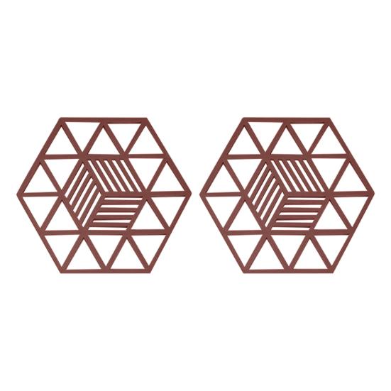 

2 шт. коврик для чашки, сращиваемый теплоизоляционный силиконовый скандинавский полый шестиугольный коврик для подставки под горшок вино красного