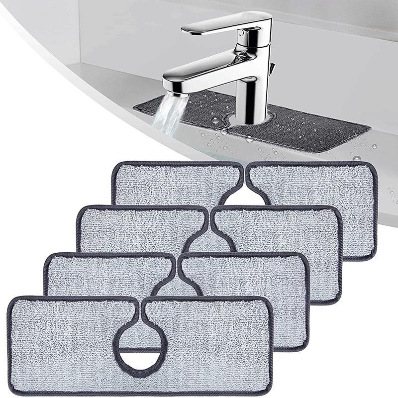 1Pc Kitchen Faucet Absorbent Mat Sink Splash Guard Microfiber Faucet Splash Catcher Countertop Protector for Kitchen Bathroom LS