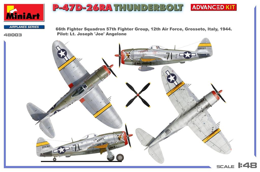 Miniart 1/48 P-47D-26RA Thunderbolt Advanced Kit Plastic Model Kit MA48003 (Airplane)
