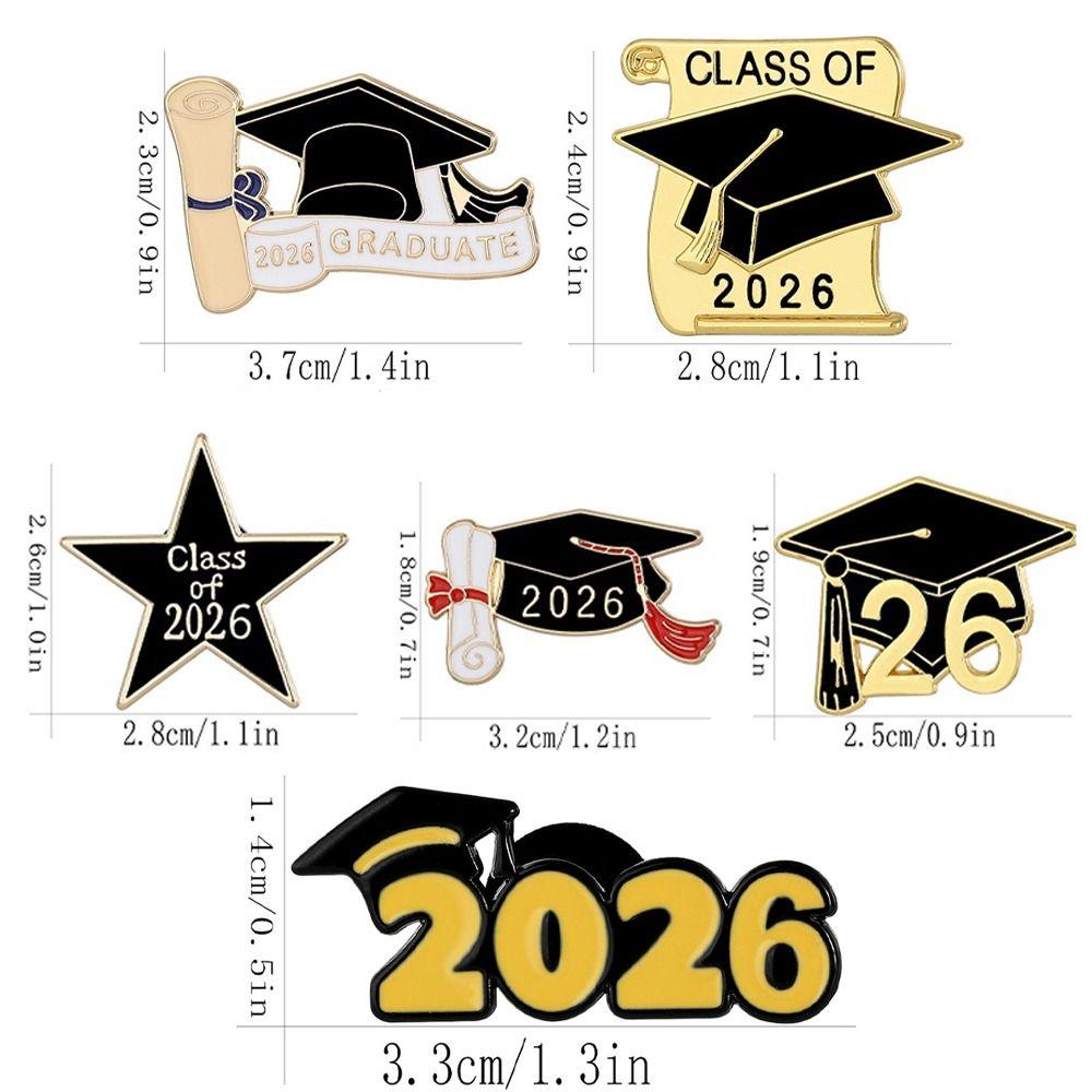 Black Golden Mortarboard Brooches Class of 2026 Doctorial Hat Brooch  Academic Celebrations