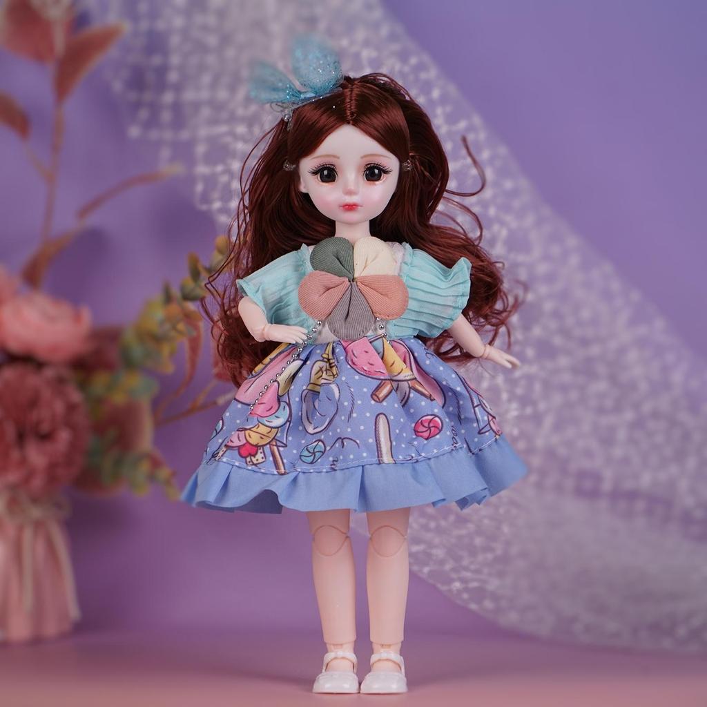 30cm Princess Doll Gift Set with Replaceable Clothes and Play House