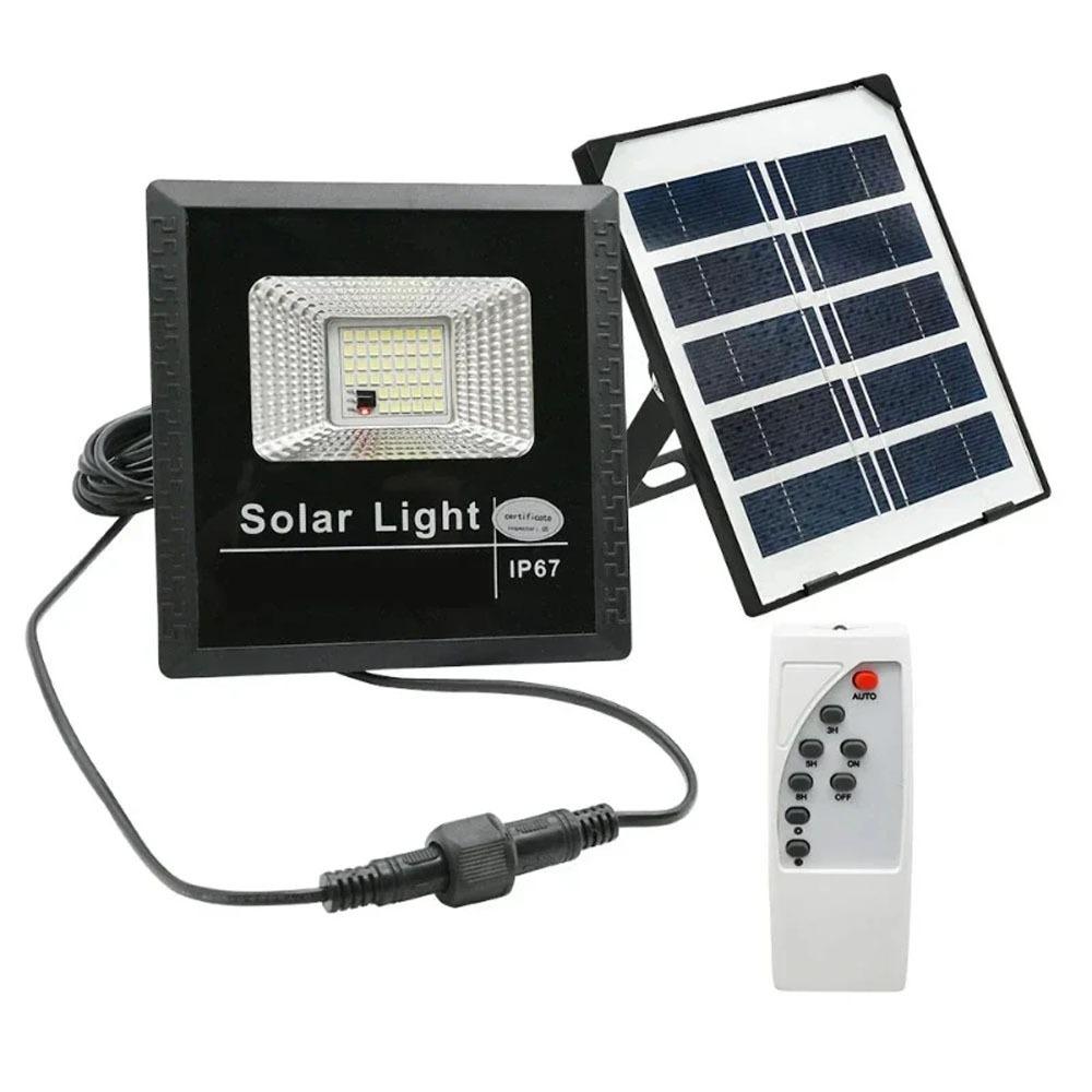 500W Large Battery Solar Panels LED Floodlight Remote Control IP67 Outdoor Solar Power Wall Lamp Corridor Garden Decoration