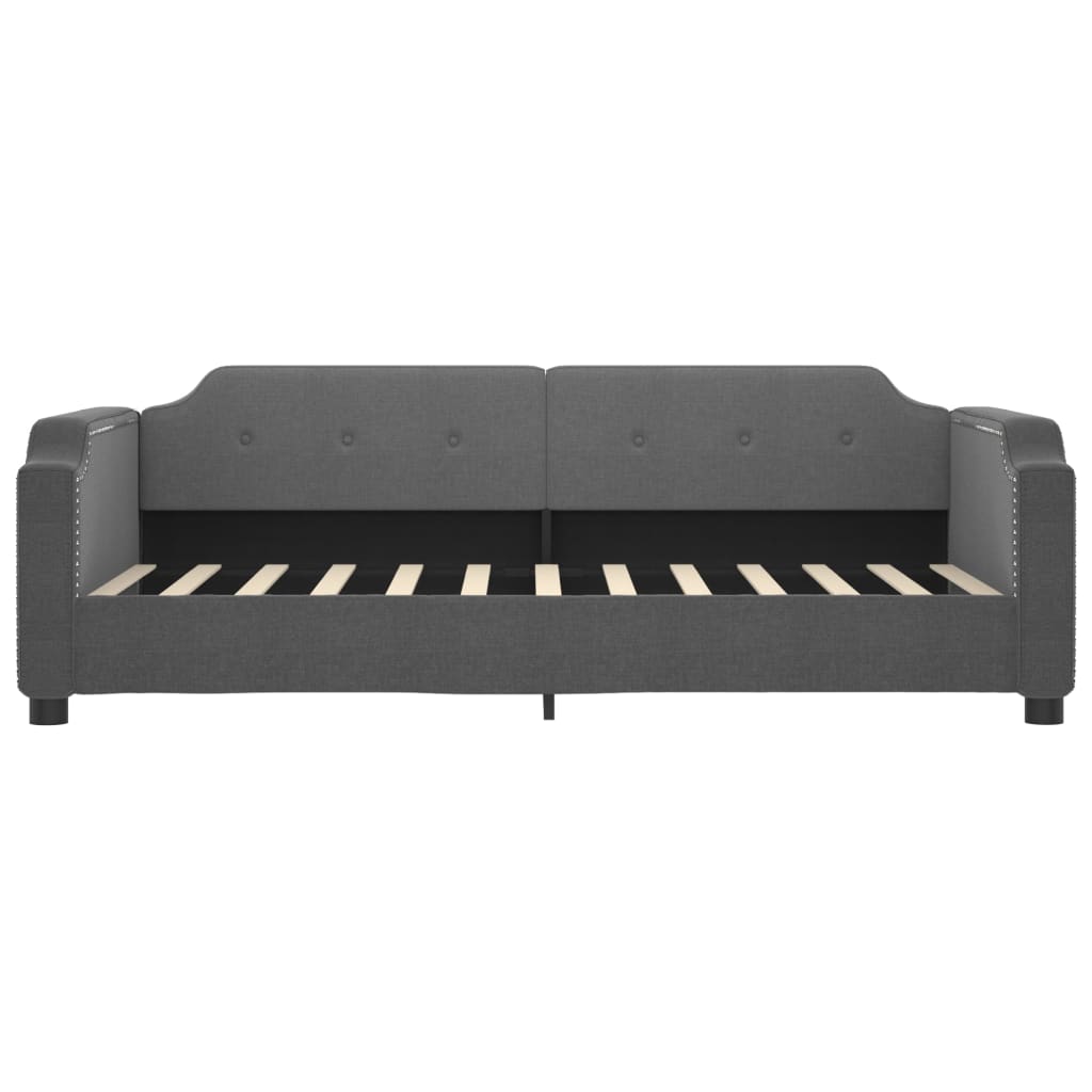 Daybed with Mattress Dark Grey 90 X 200 Cm Fabric