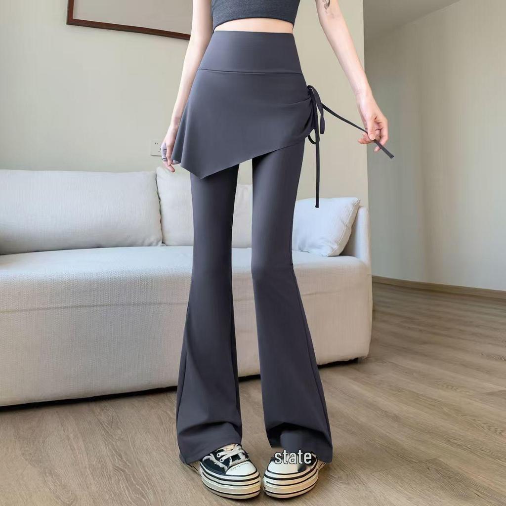High-Waist Shark Micro-Flare Yogahose für Damen - Schlankmachende, Po-Hebende Sportbekleidung für Frühjahr/Herbst 2026