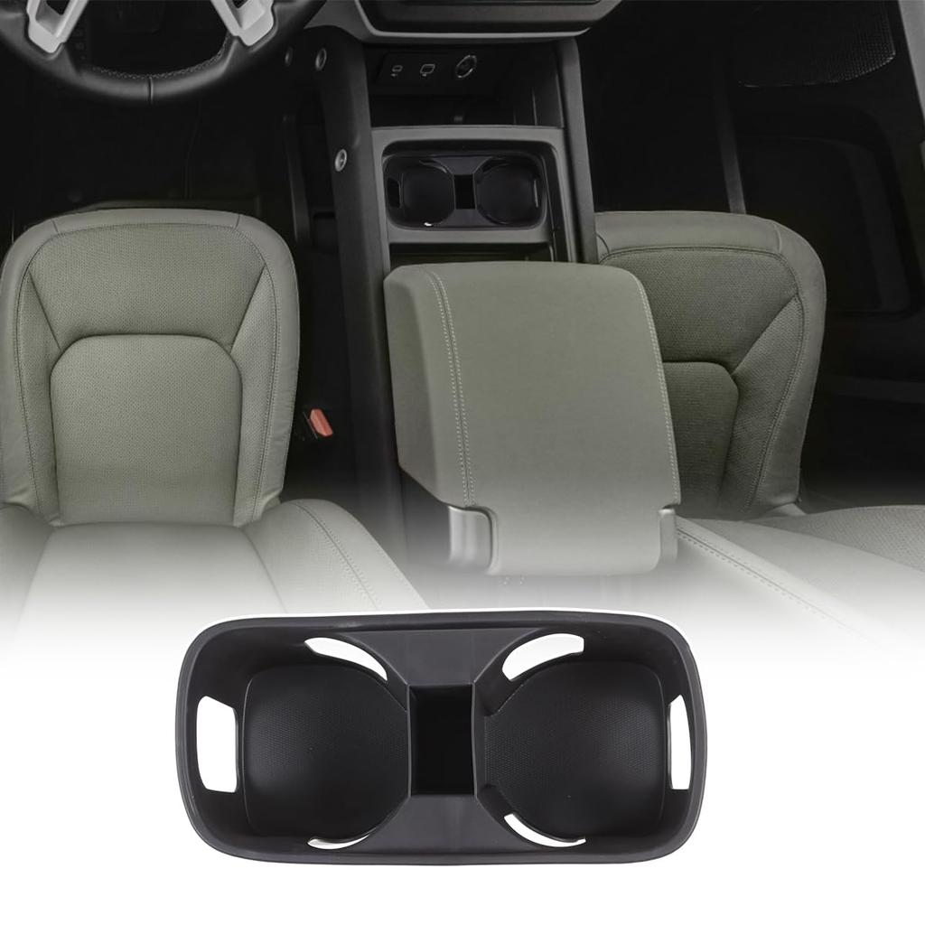 Sauicemy Auto Becher Getränkebecher Einsatz Organizer Mittelkonsole Autozubehör für Land Rover Defender 90 110 Becherhalter Schutz TPE Halter, Halter,