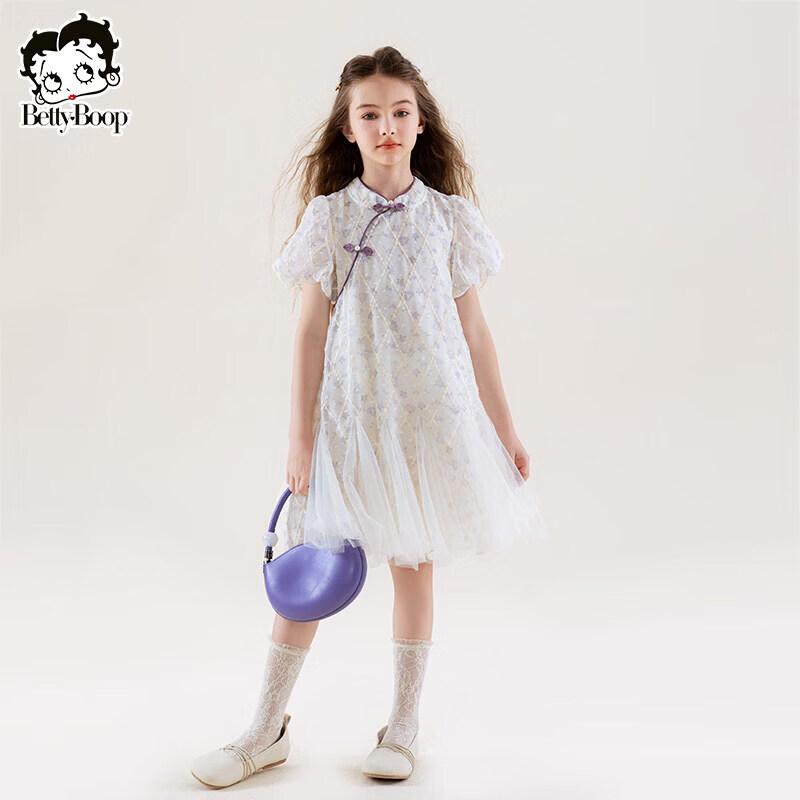 Beity Girls  New Chinese Style Puff Sleeve Princess Dress 160 cm