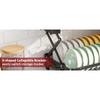 Foldable 2 Tier Stainless Steel Kitchen Dish Rack With Utensil Holder And Non-Slip Base For Countertop Storage