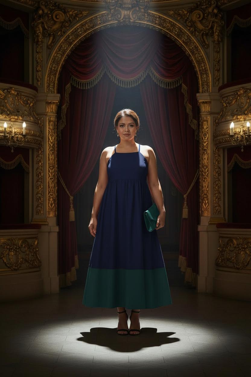 

Navy & Green Equinox Dress 40 тёмно-синий/зелёный
