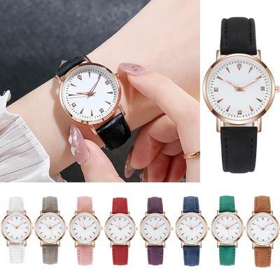 Luminous Pointer Watch Leather Wristband Women's Watch Quartz Watch