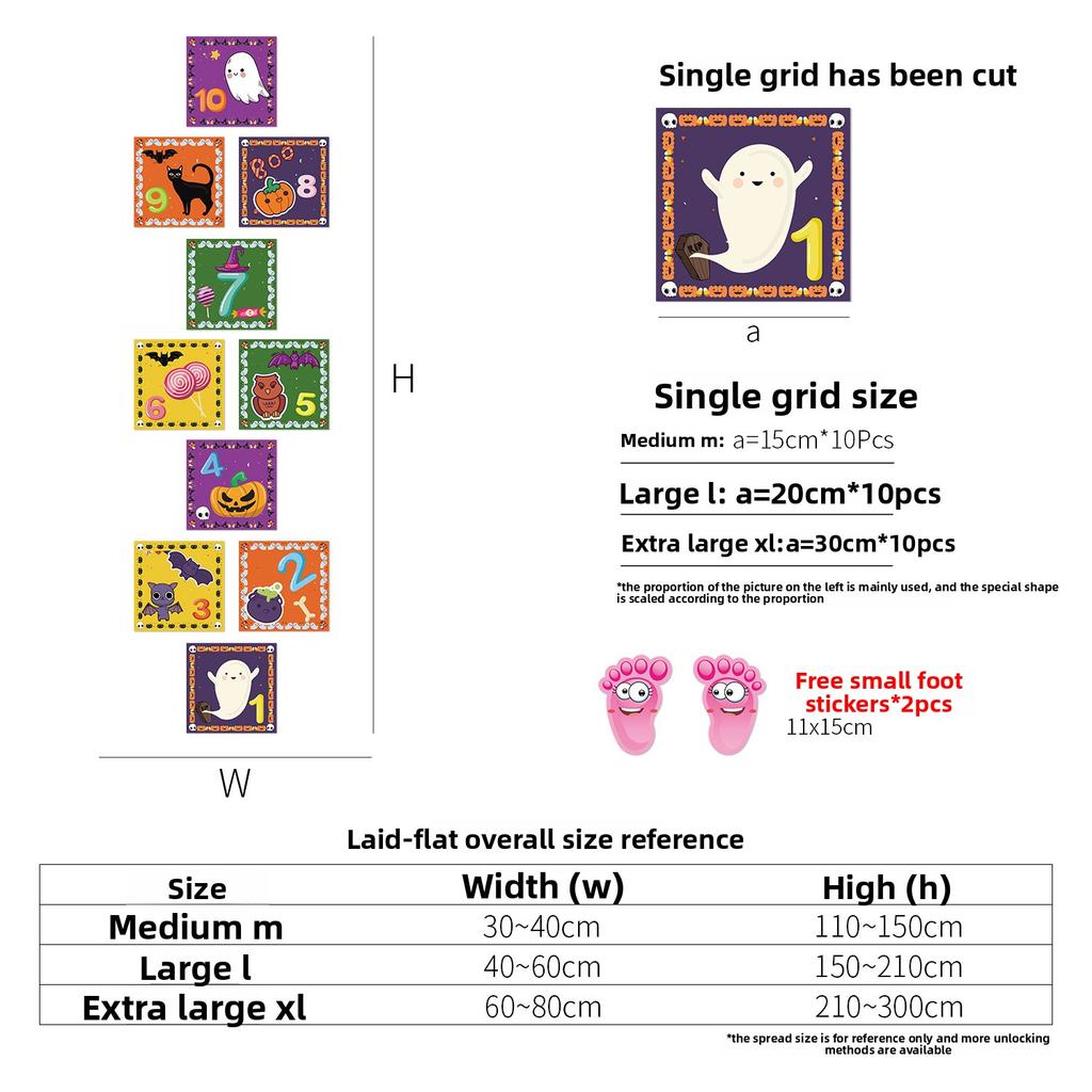 Hopscotch Environmentally Friendly Sticker Self-Adhesive Waterproof Kindergarten Children'S Room Educational Parent-Child Activity Decorative Sticker