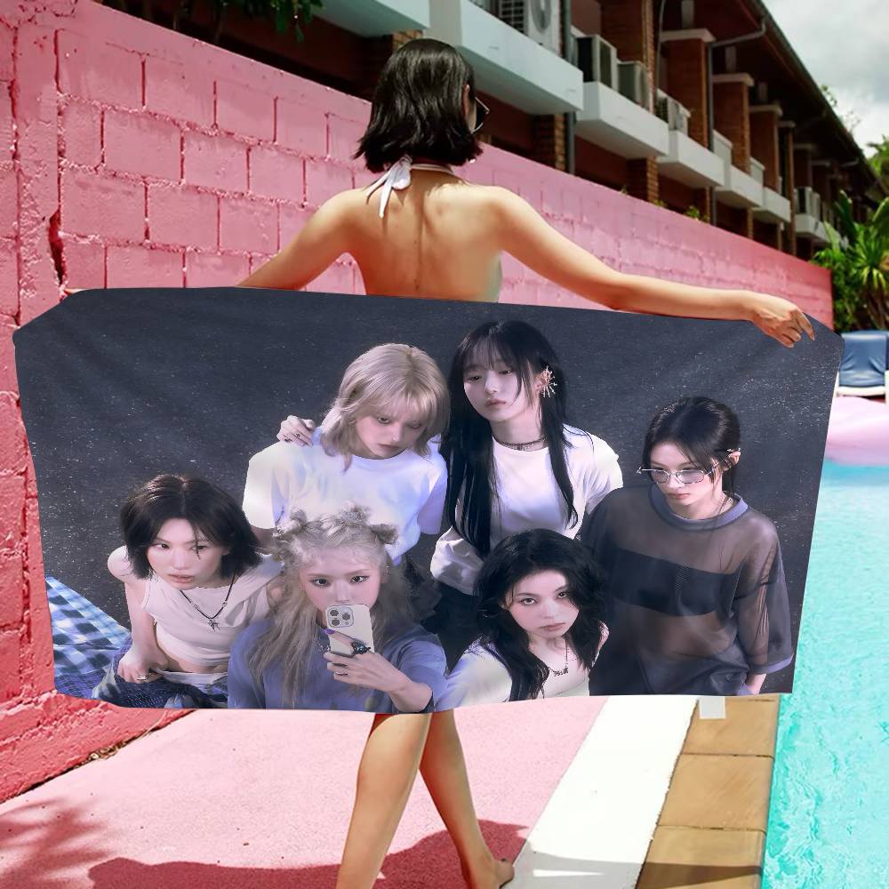 Girlgroup Unique N-NMIXX Beach Towel Colorful Bath Towels For Girl Microfiber Quick Dry Sand Free Beach Yoga Spa Gym Pool