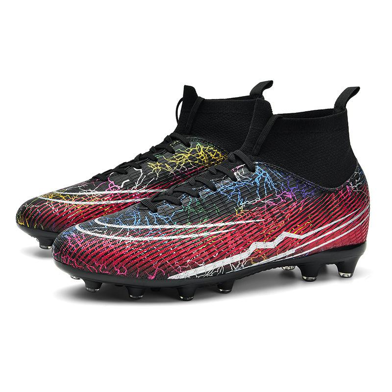 2025 football shoes men's high-top foreign trade TEMU long nails short nails artificial earth shoes sports shoes men's 2025