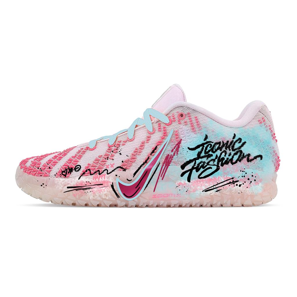 Nike Ja Morant 3 Urban Chic Style Pink Wave, Heart Box Rebound Grip Low top Basketball Shoes Men's Blue Pink HF2794-601(Team529--)