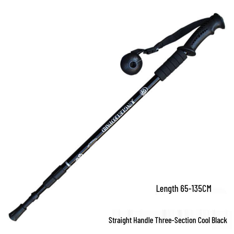 

Jungle Leopard Aluminum Trekking Poles: Straight & Curved Handles, Three or Four Sections, T-Handle Cane Option