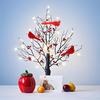 Lumini LED pentru Pom de Crăciun cu Cardinali Strălucitori Decor Vintage pentru Pom Păsări Roșii Lumini pentru Copaci Masă Lumini Festive pentru Casă Birou Petrecere