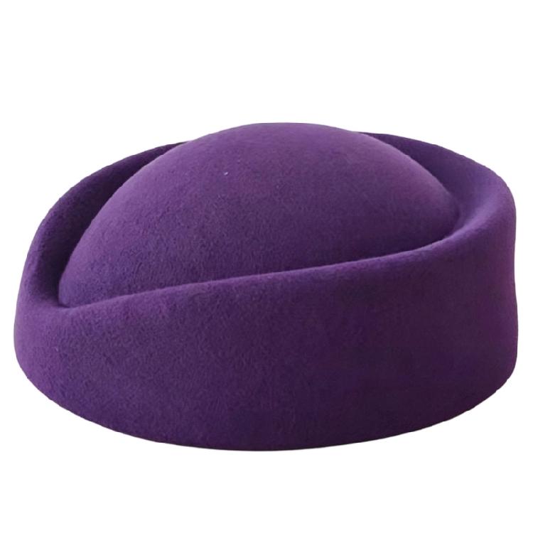Classical French Flight Attendant Hat Polyester Stewardess Costume Accessoris Women Winter Fashion Headwear