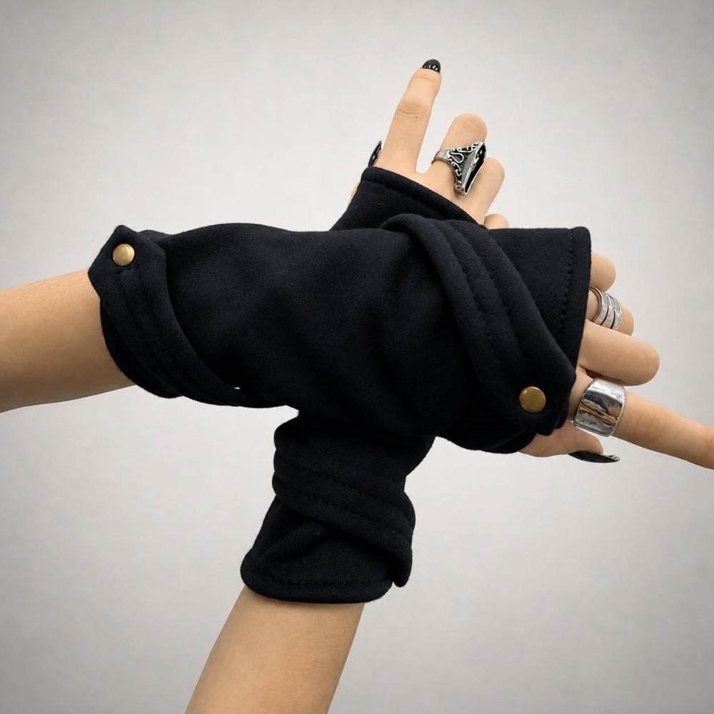 Decorative Design Fingerless Gloves Warm Street Dance Gloves Steampunk Gloves Dance Performance